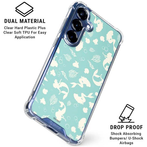 Disney The Little Mermaid Character Silhouette Pattern Galaxy S25 Clear Case